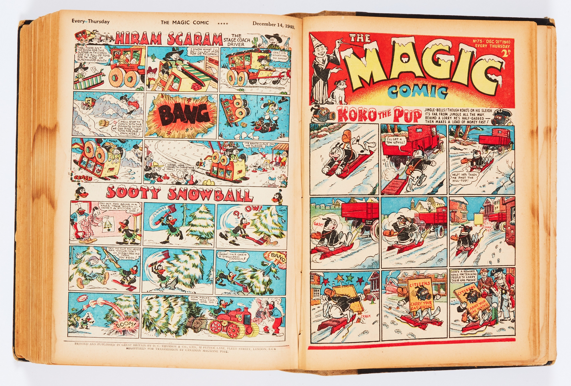 Magic Comic (1940-41) 25-80 (final issue). In bound volume. Propaganda war issues. E. H. Banger's - Image 9 of 9