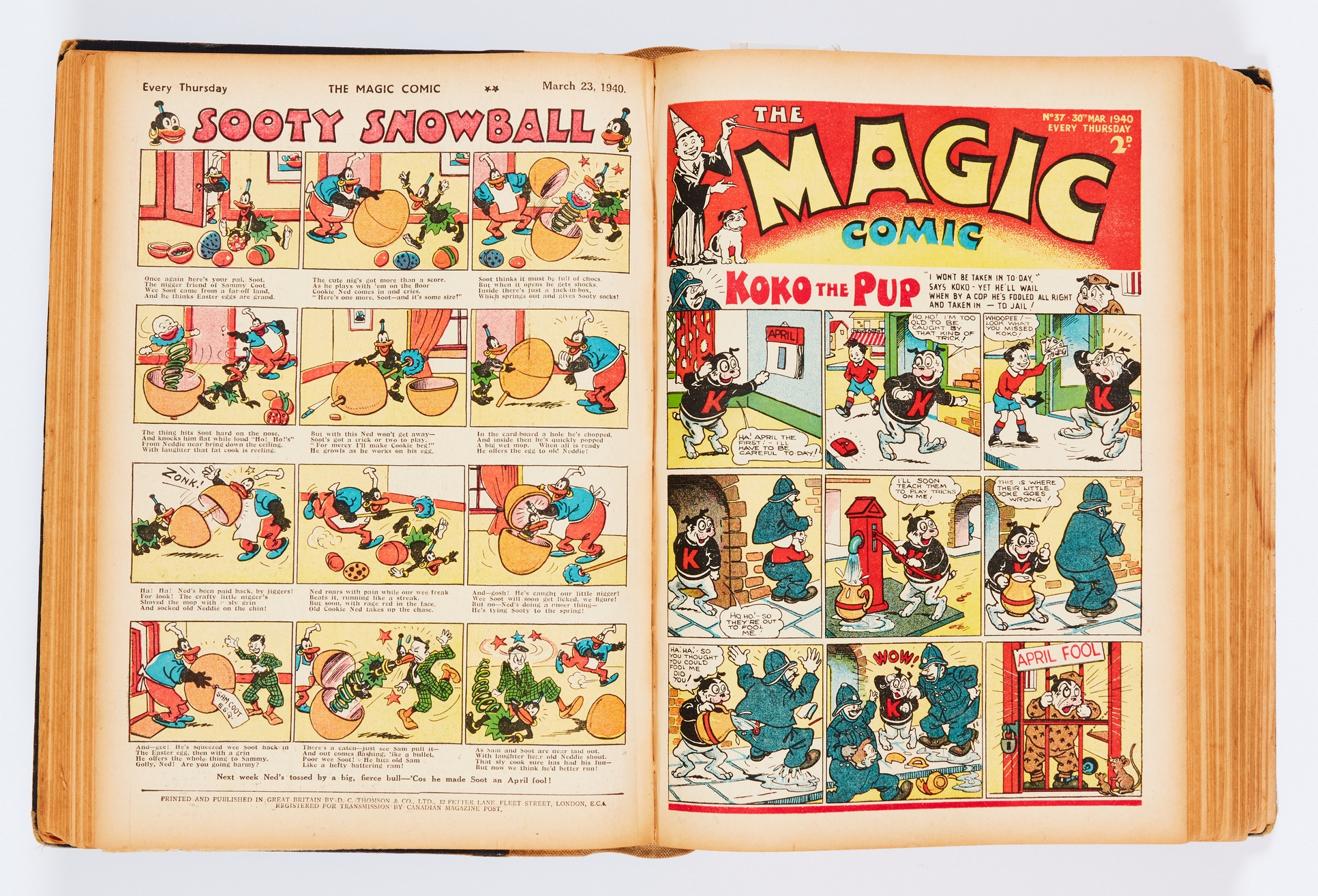 Magic Comic (1940-41) 25-80 (final issue). In bound volume. Propaganda war issues. E. H. Banger's