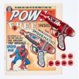 POW! No 1 (1967) wfg Spider-Matic Gun and all six Spider Disc Bullets in original press-out card.