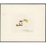 PENGUINS Terres Australes et Antarctiques Francaises - 1987 Macaroni Penguin 4f 80c hand coloured