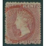 1872-75 Wmk Small Star, Pl.11 to 12½ x 15 1s lilac-rose, used by St. Vincent, c.d.s for Sep.10.74 in