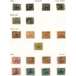 1854-1912 M & U collection on leaves incl. 1854 Swans 1d (4), 4d (2) - poor, 1859-64 2d (4), 6d -