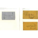 1858 & 1861 Toronto envelopes (2) with different '½' h/stamps for the half penny circulars rate