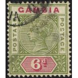 1898-1902 CCA 6d olive green & carmine, FU example with variety 'malformed S,' SG.43a, Cat. £900