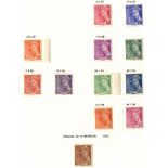 1936-67 collection of M & U on leaves, ST.Cat £650. (383)