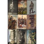 GERMAN & AUSTRIAN ARMY album of 194 cards incl. patriotic, battle scenes, parades, trenches, camp,