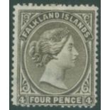 1885-91 CCA 4d grey black, fresh fine o.g. SG.10. Cat. £450