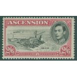 1938 P.13½ 2/6d black & deep carmine with variety 'Davit flaw' large part o.g, minor gum crease,