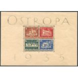 1935 OSTROPA M/Sheet, M (heavy gum toning & adhesions), SG.MS576a.