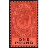 1912-24 MCCA £1 dull purple & black/red, fresh M & well centred, SG.85. Cat. £140. (1)