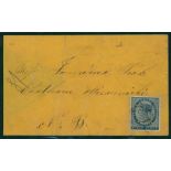 1864 (Dec 1) cover to Chatham, New Brunswick, franked at provincial rate by 1862-69 3d deep blue (