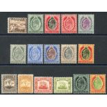 1904-14 MCCA set, M (excl. 1s SG.61), SG.45/63. (16) Cat. £207