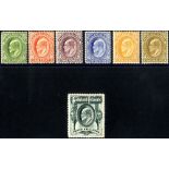 1904-12 MCCA set from ½d to 3s M, SG.43/49b. (7) Cat. £320