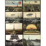 FRANCE (EIFFEL TOWER) two albums containing 376 cards, views from all angles, early aviation incl.