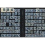 1853-61 20c Napoleons range of 667 examples on stock leaves, unsorted for varieties & shades,