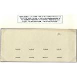 1913 Large Single Cypher wmk paper top marginal piece with postage and eight impressions, each