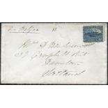 1867 envelope Summerbridge to Carleton, New Brunswick with a 3d blue, compound Perf 11½ x 12 (SG.
