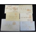 1847-52 letters to Cadiz (6), three with 'DE GIBR/S. ROQUE/ANDA. BAXA' and 1r h/stamps, three with