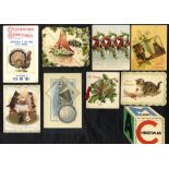 CHRISTMAS CARDS c1900-40's (approx 300) in a box file, good variety from this period.