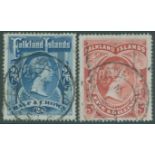 1898 2/6d, 5s, fine U, SG.41/2. Cat. £252. (2)