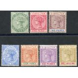 1898 Sterling Currency set, M or part o.g, SG.39/45. (7) Cat. £190.