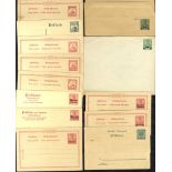 COLONIES & PO's POSTAL STATIONERY unused selection of 13 different incl. China 1901 10pf card,