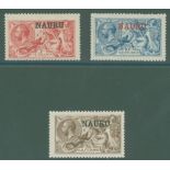 1915 DLR Seahorses 5s bright carmine, centred low to left, fine M, couple of short perfs at top, 10s