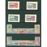 1934 Pictorial Defin set, VFU (SG.21/30), plus 1935 Silver Jubilee set, superb U each on a piece (