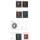 COLLECTION of M in Davo album M & U incl. 1840 1d (2) - one four margined, 1841 2d four margins,