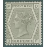 1881 6d grey Pl.17 DF, fine M example with full o.g, minor gum toning, SG.161, Cat. £425