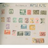 OLD PEG FIT ALBUM of countries A-H incl. Argentina, Australia - noted Roos 1913 5s U, 1924 £1 grey