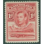 1938 1d scarlet 'Tower flaw' fine M, trivial tone spot mentioned for accuracy. SG.19a. Cat. £170. (