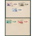 FRENCH VOLUNTEER LEGION 1942 Pictorial set of five, each with label attached, tied to two blank