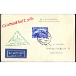 1930 Ostsee flight envelope to Sweden, franked 2rm Zeppelin, SG.456a (Cat. £500), cancelled '