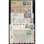 1940's WWII censored covers (4), two with the blue on white label (Spec. CL3), the other two PC 90