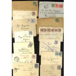 1887-1935 accumulation of covers & a postcard, twelve were sent registered, many interesting