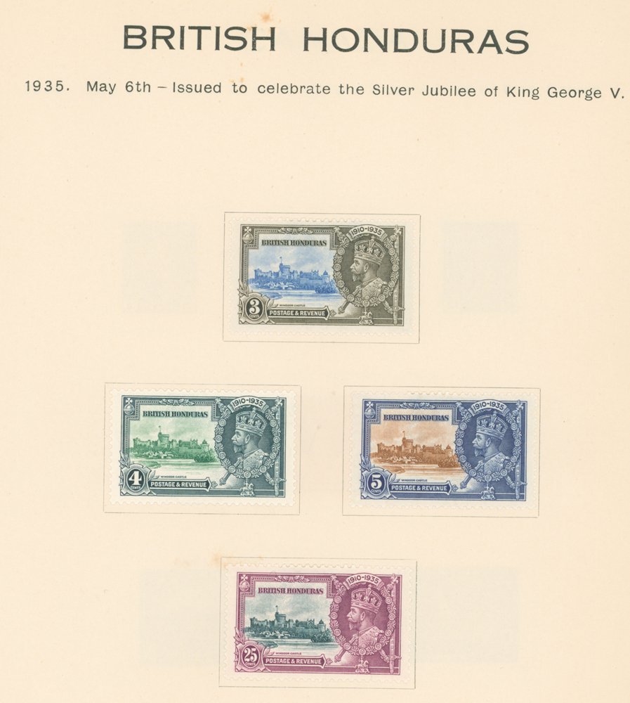 1935 Silver Jubilee sets (14) M, five of the sets with toning, also 63 used duplicates. ST.Cat. £