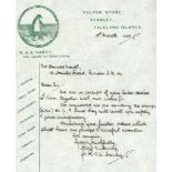 PENGUINS Falkland Islands - 3rd March 1919 letter (in green) from 'Kelper Store, Stanley, Falkland