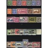 1936 Pictorial Defin set, fine M (first 9 vals are marginal UM), SG.113/124, 1938-48 KGVI Defin set,