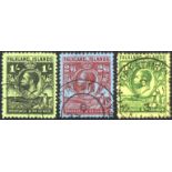 1929-37 Whale & Penguins 1s, 2/6d & 5s VFU, SG.122/4. (3) Cat. £200+