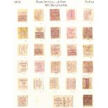 1893 ADVERTISEMENT STAMPS collection neatly displayed on leaves of the side face issue of Queen