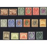 1904-14 MCCA set to 1s (both) M (4d fault & odd tone noted), SG.45/62. (17) Cat. £250.