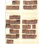 1864-79 1d red Plates duplicated range from Pl.71 to Pl.224 (a few Plates omitted), generally good U