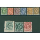 1904-12 complete set to 5s incl. both shades of 3s (green shade on piece) the 5s cancelled scarce