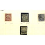 1850-1906 M & U collection on leaves incl. 1850 1d, 2d (2), 3d U faults, 1851-52 Profile Heads 1d,