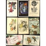 GREETINGS album of 176 cards comprising Christmas (136), New Year (40), generally 1900-20's good