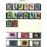 1967-79 UM collection on leaves incl. 1967 Birds set, 1974 Minerals set, 1976 New Currency set, 1978