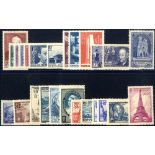 1938-39 range of commem sets or singles between SG.602/641 incl. 1938 Ader 50f. (21) Cat. £421