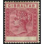 1889-96 10c carmine, variety 'value omitted,' fine M, SG.23b. RARE. (1) Cat. £7000