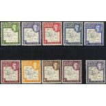 1946 1d black & violet with variety 'missing I' in 'S. Shetland Is' fine M, SG.G2b, 1948 Thin Map